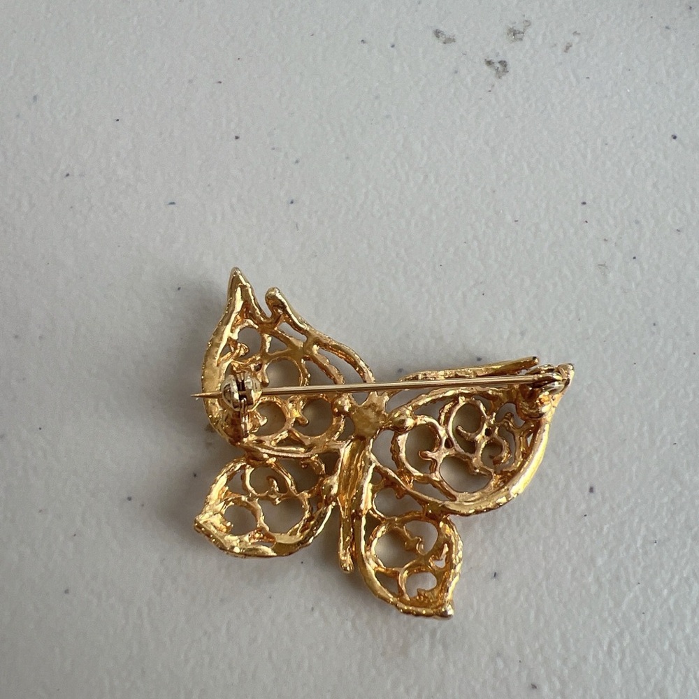 Gold Brooch🦋18K Gold Plated Butterfly Brooch*Vintage Brooches*Cocktail Party - Picture 6 of 6